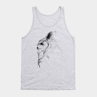 Great Horned Owl Art Sketch Tank Top